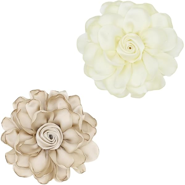 Spilla Grande A Fiore Di Camelia In Seta Rosa Antico – Fermacapelli E Spilla Da Revers Multiuso, 14 Cm