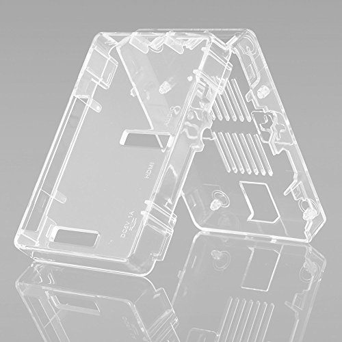 UTRO Halterungs-Gehäuse für Raspberry Pi 3 Modell B + Satz mit 2x Aluminium Wärmeableitblech, Raspberry Pi 3 Modell B NICHT inbegriffen (Clear) - 6