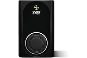 evec VEC01 | EV charger | Electric Vehicle Charger | Type 1, Type 2 | 7.4kW | Untethered | Single Phase | Wall Mount | EV Home Charger| Level 2 Charger | Black, 30x19x12.6cm