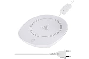 LONID Calentadores de Tazas de café, inducción de Gravedad, interruptores de protección de energía para Calentar café, Bebidas,Leche,té, Velas perfumadas Regalos Festivos Calienta Tazas Blancos (sin Tazas)