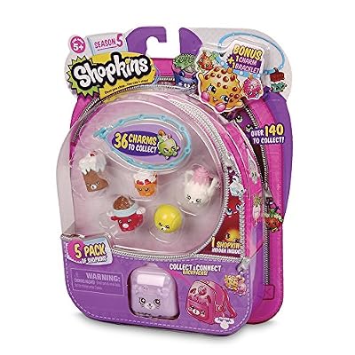 Shopkins - Hpk41 - Sk5 - Pack De 5 Blisters - 5 Personnages/sac À Dos/bracelet - Modèle Aléatoire