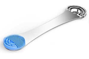 ‎I.B.N Zungenreiniger aus 100% Edelstahl, Praktisch Zungenreiniger Schaber with 2 Austauschbare Zungenbürste, Extra stabile Griffe, Gegen Mundgeruch, 1 Stück