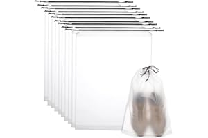 KOLZEMV 10 Pièces Sac à Chaussures de Voyage,Housses Chaussures, Voyage, Sac à Cordon Anti-Poussière pour Chaussures, Sac de Rangement Imperméable pour Chaussures, Sacs à Poussière pour Chaussures
