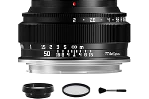 TTArtisan 50mm F2 Plein Cadre Grande Ouverture Manuel Portrait Objectif pour Sigma pour Leica pour Panasonic L Mount Camera T TL TL2 CL FP S1 S5 Series Noir