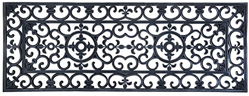 Esschert Design - Zerbino Rettangolare in Gomma, Misura XL, Circa 120 x 45 cm, Colore: Nero