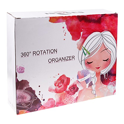 Kosmetik Aufbewahrung ISWEES 360 Grad Drehbarer Make up Organizer Einstellbarer Kosmetikorganizer Multifunktionale Aufbewahrungsbox, Großer Stauraum, 7 Verstellbare Ebenen, Passend für Schminke, Gesichtswasser, Cremes, Kosmetikpinsel und Lippenstifte, Acryl Transparent - 3