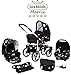 Chilly Kids Matrix II Pram & Pushchair Travel System (car seat & adapter, raincover, mosquito net, swivel wheels) 21 Black & football fever