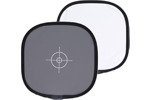 DIYEENI Scheda Piccola per Bilanciamento del Bianco Grigio, Scheda Fotografica con Esposizione Al 18% 30x30 Cm, Scheda di Messa a Fuoco Pieghevole su Entrambi i Lati con Borsa per il