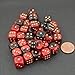Produktbild Chessex Manufacturing 26833 D6 Cube Gemini Set Of 36 Dice, 12 mm - Black & Red With Gold Numbering by Chessex Manufacturing