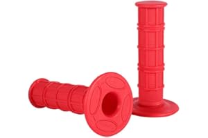 KEENSO 7/8" uchwyty na kierownicę motocykla antypoślizgowe uchwyty ręczne motocykl uchwyt uchwyt do motocykla uchwyty ręczne 22 mm silikon miękki do roweru pitowego (czerwony)