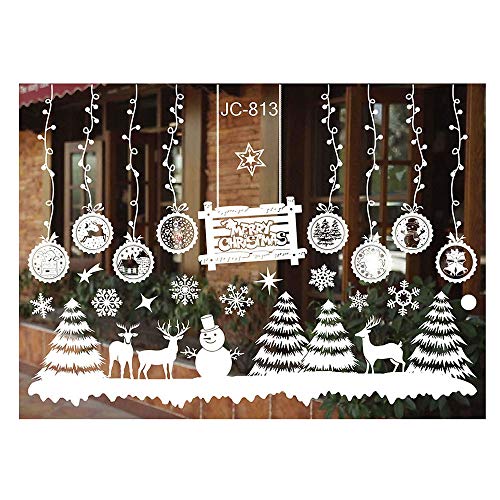 Decoración de Navidad Copo de Nieve Pegatinas en la Ventana Extraíble PVC Wall Shop Pegatinas Habitación de niños Decoraciones navideñas ...