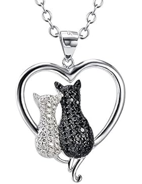 Silber Mountain bicolor 925Sterling Silber Cubic Zirkonia Animal Anhänger, 45,7cm Rolo Kette Halskette