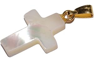 JUNKER KIRCHENBEDARF Pendentif Bijoux - Croix en nacre Ht 1,8cm - Croix pour communion