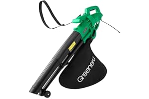 VIVO TECHNOLOGIES 3 in 1 Leaf Blower,Leaves Vacuum Cleaner & Mulcher 3000W,Corded Leaf Blower with Large 35 L Collection Bag,10m Cable,Wheels & Shoulder Strap,Lightweight Mulcher for Clearing of Leafs, in Garden, Patio