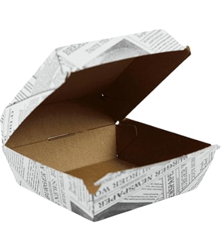 Enpack Burger-Boxen 200 Stück Braun - 11,5x11,5x9cm To-Go Verpackung Aus Kraftpapier