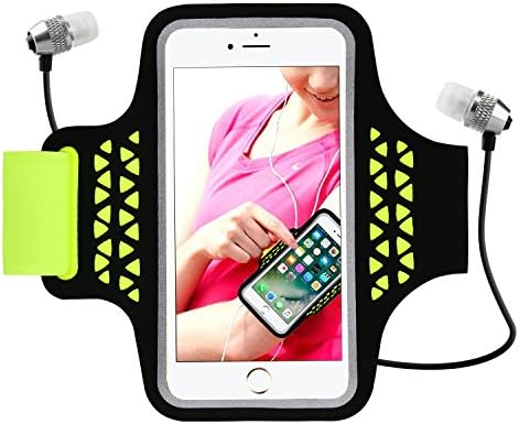 Sports Running Armband, Cellphone Case Protector for iPhone 8/7/6/6S Plus, Samsung Galaxy S5 S6 S7 Edge Plus Up to 5.5 Inch, Sweat-proof Armband with Reflect Stripe, Key and Cards Holder