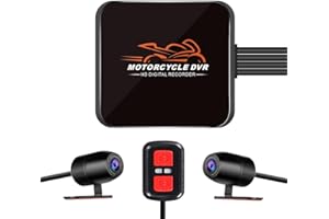 VSYSTO Motorcycle Dash Camera, WiFi 130 Degrees Wide Angle Lens HD 1080P Front and Rear Camera Motorbike Camera DVR System, Starlight Night Vision, Loop Recording, Emergency Recording