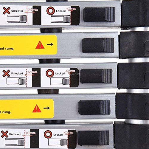 XTLSTORE 5M/2.5+2.5M Mehrzweckleiter Teleskopleiter Klappleiter ausziehbare Leiter bis 150 kg (8 + 8 Stufen) - 6