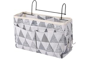 croselyu With pattern Home Multifunctional Bedside Hanging Bag College Dormitory Bedside Cloth Hanging Basket Bed Clutter Sorting Storage Bag Magazine Book Storage Bag (Green) (StyleC)
