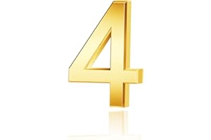 CODIROM 3D Mailbox Numbers 0-9 House Door Self-adhesive Stickers For Apartment Hotel Street Room Address (Gold) (4)