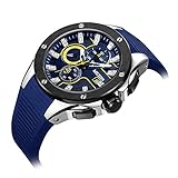 LLLS Men es Analogue Quarz Watch mit Edelstahlgurt Sports Casual Fashion Waterproof Chronograph Calendar