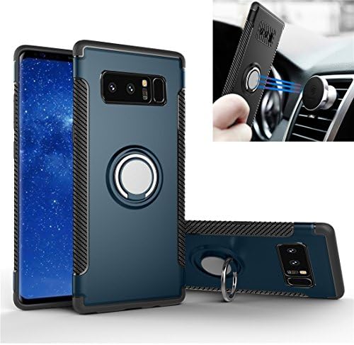 Galaxy Note 8 case, Rexang [with 360 ° Kickstand] Rotating Ring Case [Dual Shockproof] Protection Cover Compatible with [Magnetic Car Mount] for Samsung Galaxy Note 8 (Galaxy Note 8, Navy)