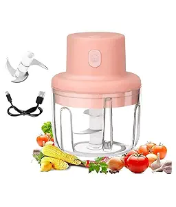 Portable Mini Electric Garlic Chopper with USB Charging, Powerful Small Food Processor Masher Blender Mincer Grinder Wireless & Safety Technology-Stainless Steel Blade & Touch Operation