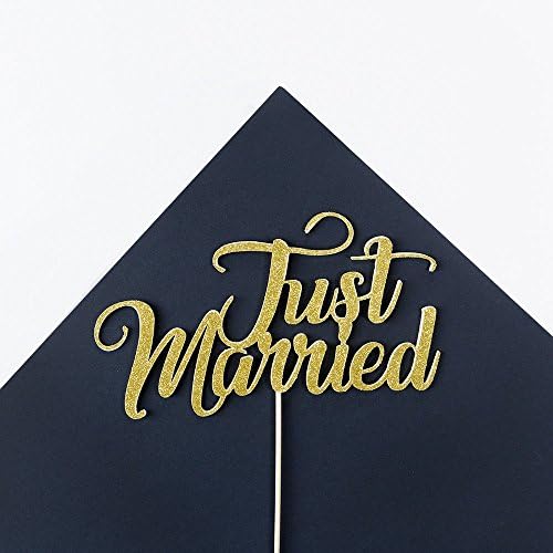 Just Married Wedding Cake Topper Party Decoration. All Glitter Colours.