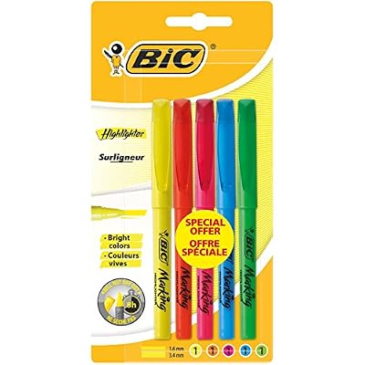 Bic Brite Liner Surlingeur Couleurs Assortis Blister de 5