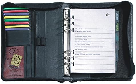 Personal Organiser Week To View 2019 Diary Leather Black A 5 With Zipper