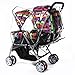 Universal PVC Double Twins Front-to-Back Baby Stroller Pram Buggy Transparent Rainproof Cover Rain Shade