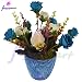 Thefancymart Artificial flowers arrangement of Roses (size 8 inchs/20 cms) with Marble Finish round pot - 1207 RS.275.00