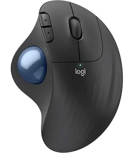 Mouse Trackball Elecom Bitra Bluetooth - Design Ergonomico, 5 Pulsanti, Palla Rossa, Per Windows E Mac