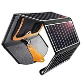 4 SOLARPANÄLE: Dieses Solar Ladegerät verfügt über 4 hocheffiziente Solarpanäle mit  extrem hohen Umwandlungsraten von bis zu 25%. Genug Strom bieten um Ihre USB Geräte problemlos aufzuladen. Vergleichbare Geräte verfügen nur über 3 Solarpanäle.