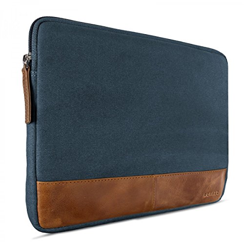 ROYALZ Schutz Hülle für Apple iPad Pro 9,7 / iPad Air / iPad Air 2 Tasche Tablet Schutztasche Sleeve Case aus Canvas / Leder, Farbe:Blau - 5