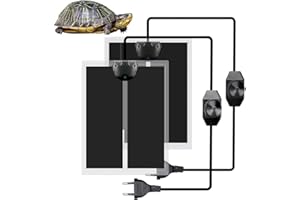 Hojalis Terrarium Heizmatten, 2 PCS 5W Reptile Wärmekissen Mit Thermostatsteuerung, Aquarium Wärmekissen, 220-240 V Warmheizkissen Für Eidechse Gecko Schlangen Schildkröte Spinne(15x14cm)