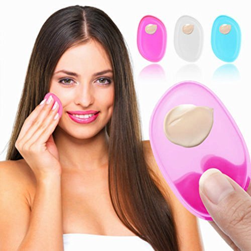 Silicone Make up Blender Sponge Powder Puffs Silicone Makeup Puffs Zero Makeup Waste Easy to Clean Reusable Washable Sponge - by ONE1X (Pink)