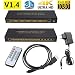 Produktbild HDMI 4 In 2 Out Ultra HD Matrix Switcher, 4Kx2K 3D 1080P 4x2 UHD 4K V1.4 HDMI Switch, Digital Format: DTS HD / Dolby True HD / LPCM7.1 / DTS / Dolby AC3 / DSD, 3.5mm Jack