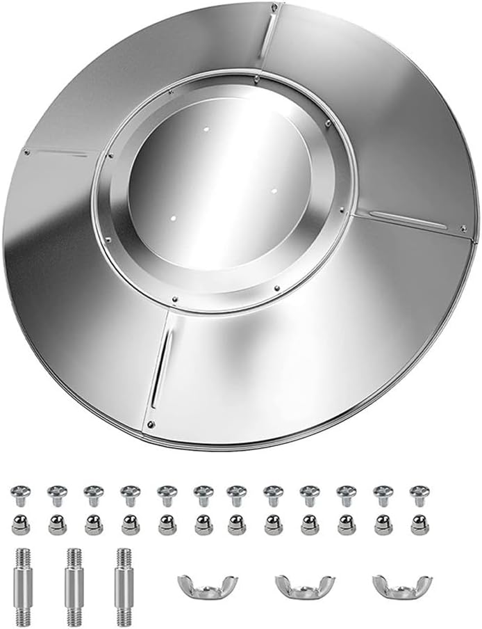 UrbanHui Escudo reflector de aluminio para calentador de patio, cubierta superior de repuesto para cúpula de paraguas, deflector de calor resistente a la corrosión para calentadores de gas propano al
