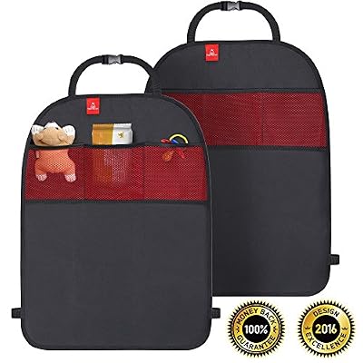 ROYAL RASCALS | 2 tapis anti choc | Protège la tapisserie des sièges de voiture| Poches de rangement | Taille universelle | Protection à toute épreuve des chocs et taches | PRODUIT PREMIUM