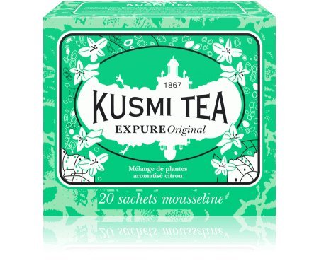 Kusmi Tea - Wellness-Tee Expure Original - Mischung mit Mate, grünem Tee und Zitronengras, aromatisiert - Zitrone - Dose mit 20 Teebeuteln aus PLA, hergestellt in Frankreich