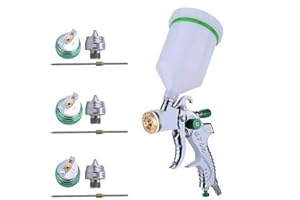 MASO AUTO MASO HVLP Luftsprühpistolen-Set mit 3 Düsen und 600 cc Bechern auf der Oberseite, 1,4 mm, 1,7 mm, 2,0 mm, für Lack, Auto-Grundierung, Decklack, Ausbesserung