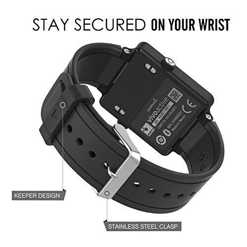 MoKo Garmin Vivoactive Correa de Reloj  Suave Silicona Reemplazo Watch Band para Garmin Vivoactive   Vivoactive Acetate Sports GPS Smartwatch - Negro