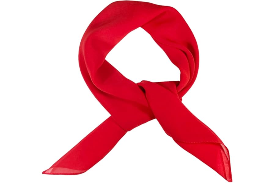 WESTEND CHOICE Square Chiffon Scarves Women Plain Neck Scarf 50s Retro lightweight Bandana Wrap Square women's scarves 65 x 65 cm