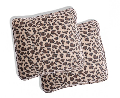 2x Leopard Plüsch Fleece Kissenhüllen Kissenbezug Kissen Bezug 40x40