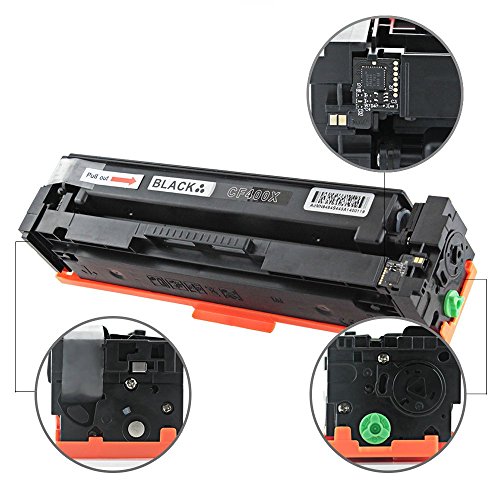 V4INK Toner ersetzt HP 201X (CF400X) CF400X für HP Color LaserJet Pro M252n, M252dw, MFP M277n, MFP M277dw, M274n, M274dw Drucker, 2800 Seiten für Schwarz, 1 Stück - 7