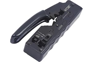 VCE GJ669BK Pinza Crimpatrice RJ45, Pinza per Crimpare Connettori RJ45/RJ11/RJ12 Cat7/ Cat6/ Cat5e