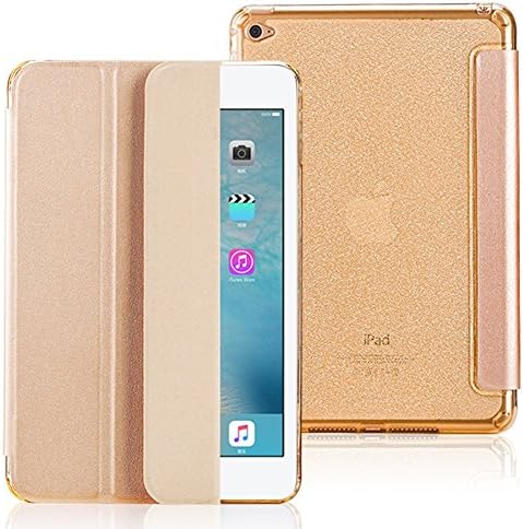 FAS1 iPad Air 2 Case, Trifold PU Leather Cover With Bling Silicone Back Case, Auto Wake &amp; Sleep Smart Stand Case Cover For iPad Air 2 (Champagne)
