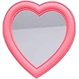 BinaryABC Heart Makeup Mirror Cosmetic Mirror Wall Desktop Mirror Bedroom Mirror (Pink)