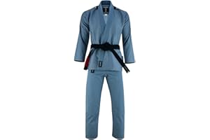 Playwell Pro Mens BJJ GI Jiu Jitsu Uniform Suit (Comes with Free Ju Jitsu White BELT) - Grey